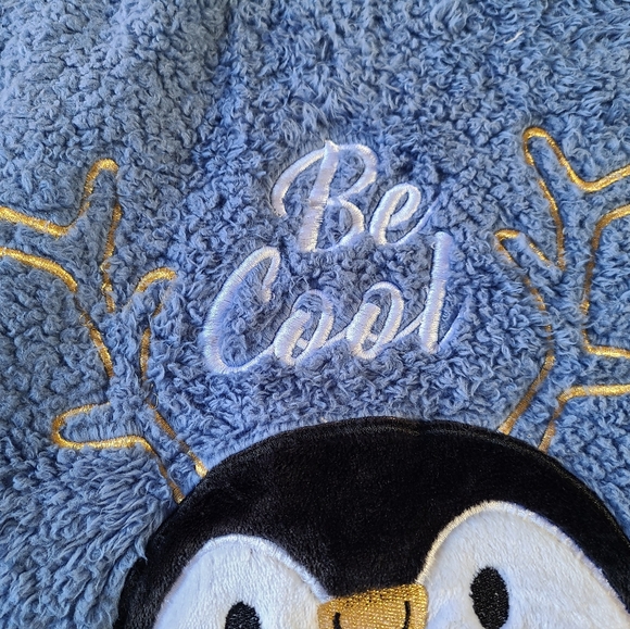 Secret Treasures women's 2X. Blue penguin BE Cool fleece top LIKE NEW - Picture 2 of 5
